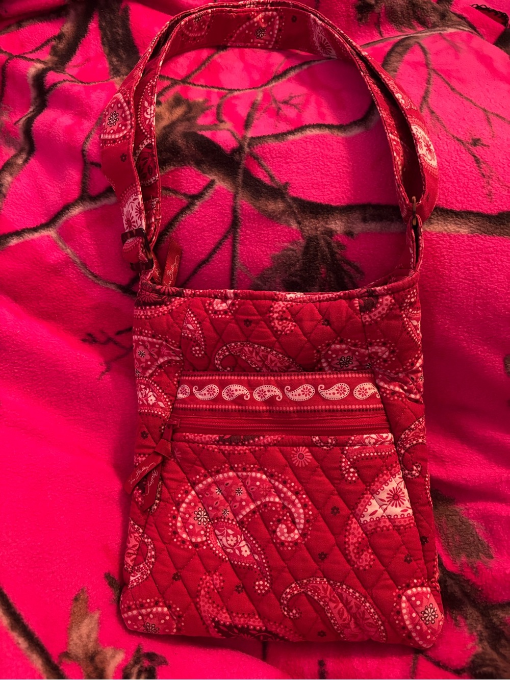 Vera Bradley Red Quilted Paisley Crossbody